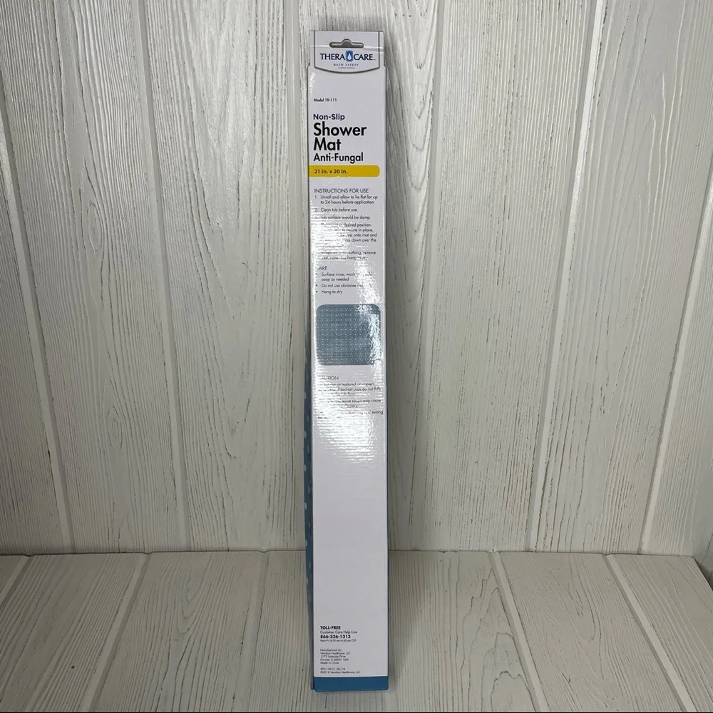 Theracare Shower Mat 21” x 20” Square Walk In Showers NEW Blue Non-Slip
